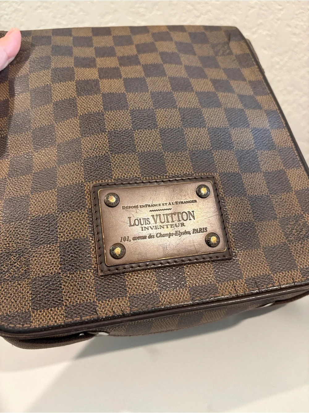 Louis Vuitton Damier Ebene Brown Brooklyn PM Crossbody Bag